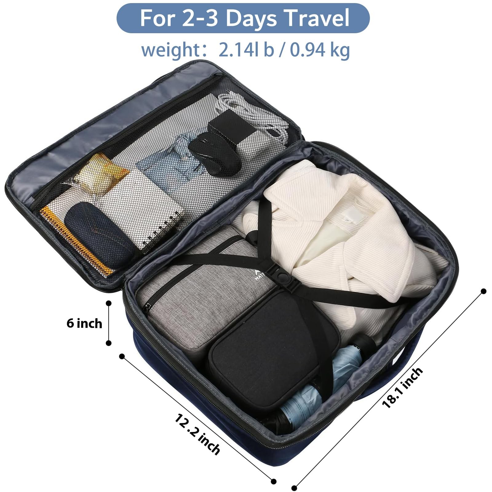 MATEIN Backpack for Travel, 27L Water Resistant Carry on Large, Blue