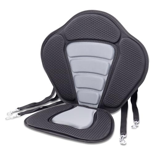 Kayak Seat with Back Support, Paddle Board Seat for 1 Pack-Black/Gray