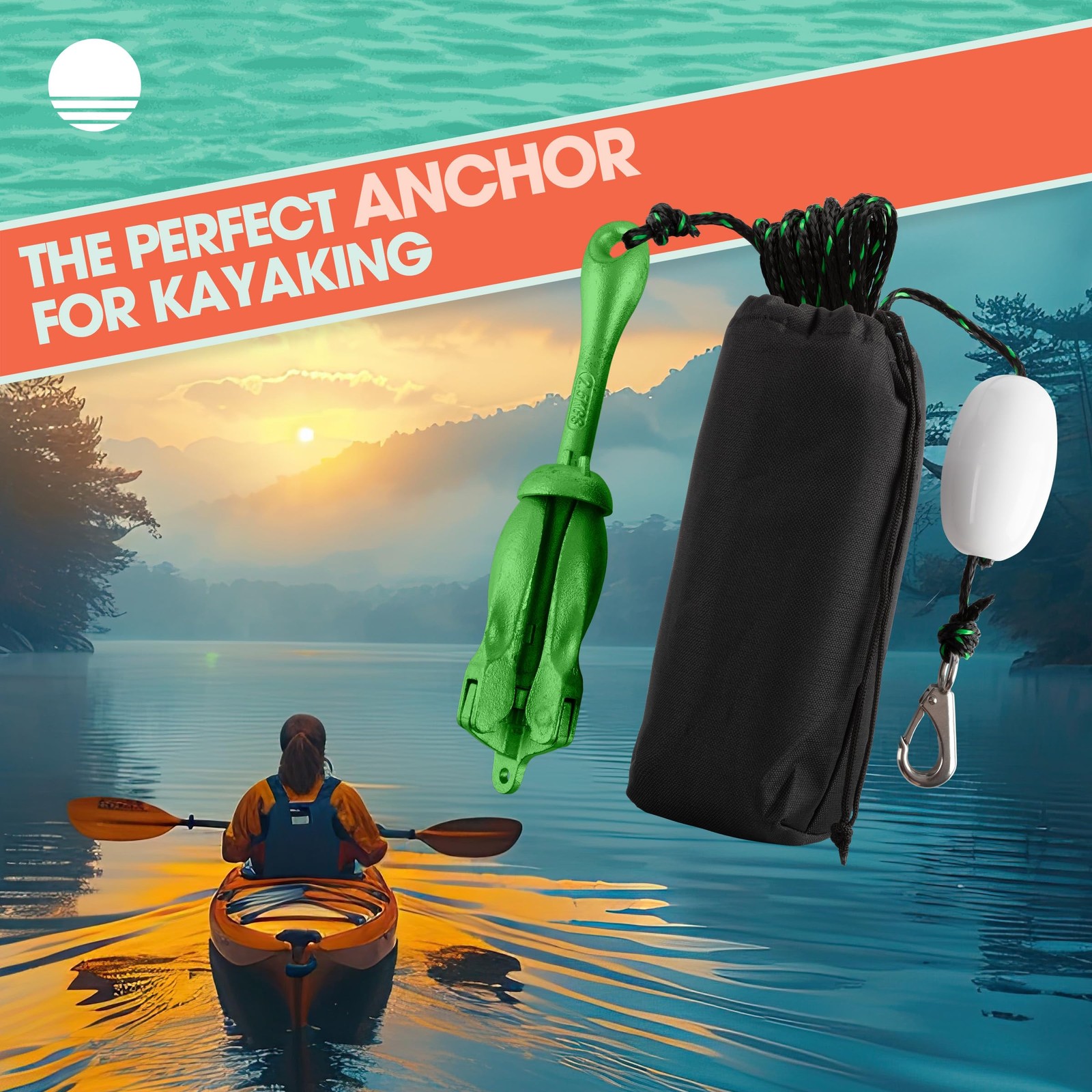 Kayak Anchor – 5.5 Pound Folding Anchor for Paddle Board, SUP, Canoe, PWC, or…