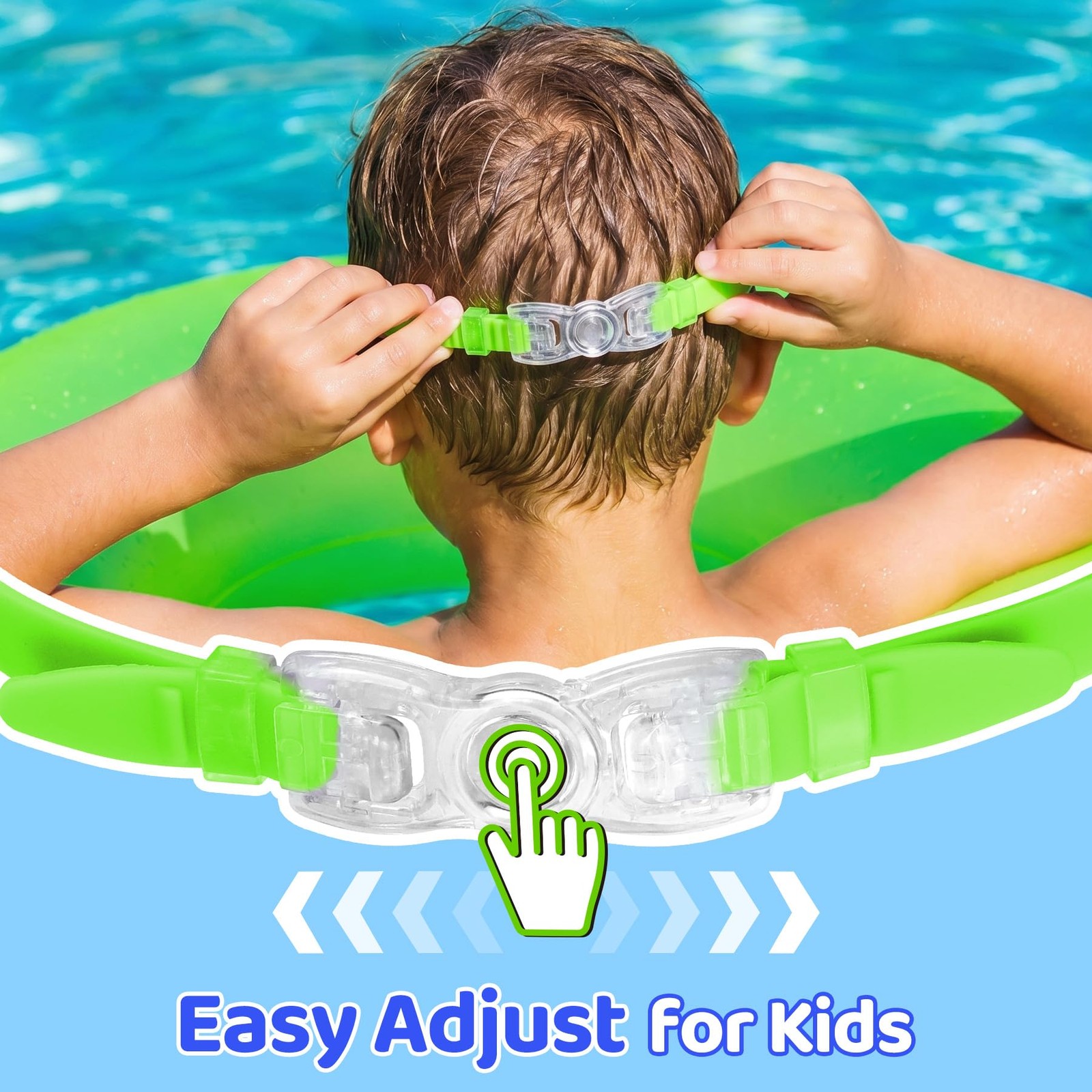 Swimming Goggles for 3-15 years-2 Pack, Goggles Anti-Fog/UV No Leaking Swim G…
