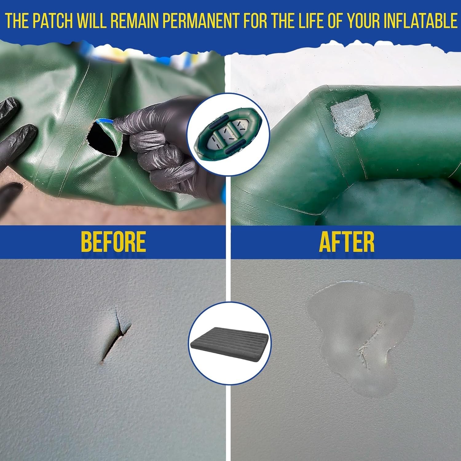 AquaPro Liquid Patch Waterproof Repair Kit for PVC Inflatable Boats, Rafts, I…