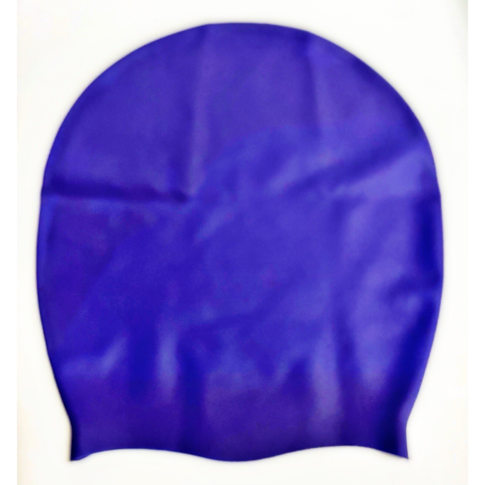 LAHTAK Swim Cap Extra Large 100% Silicone Long Hair Blue Purple w Pouch