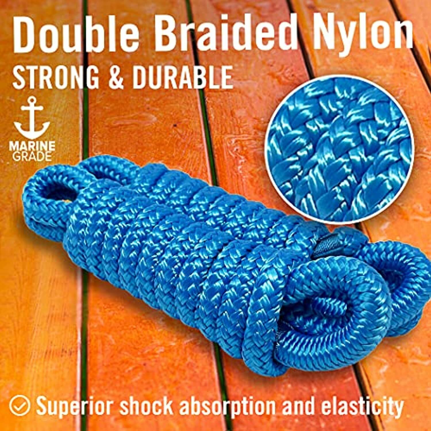 Boat Fender Lines for Boat Bumper Fender Hangers Marine Rope Nylon 6 Feet