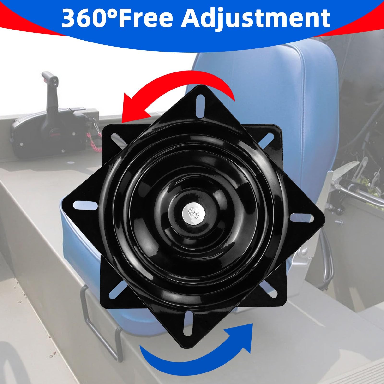 Boat Seat Swivel Base Mount,Boat Pedestal Mount Clamp on with Black