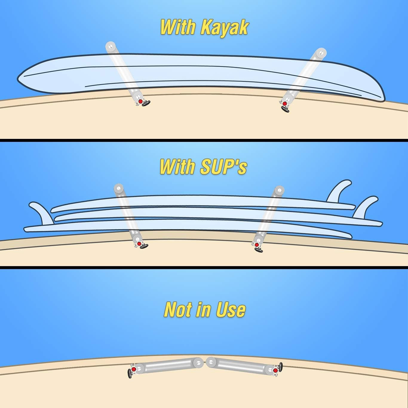 Kayak/Sup Boat Rack R10-626-20-304 Stainless Steel Storage for Kayaks & Paddle B