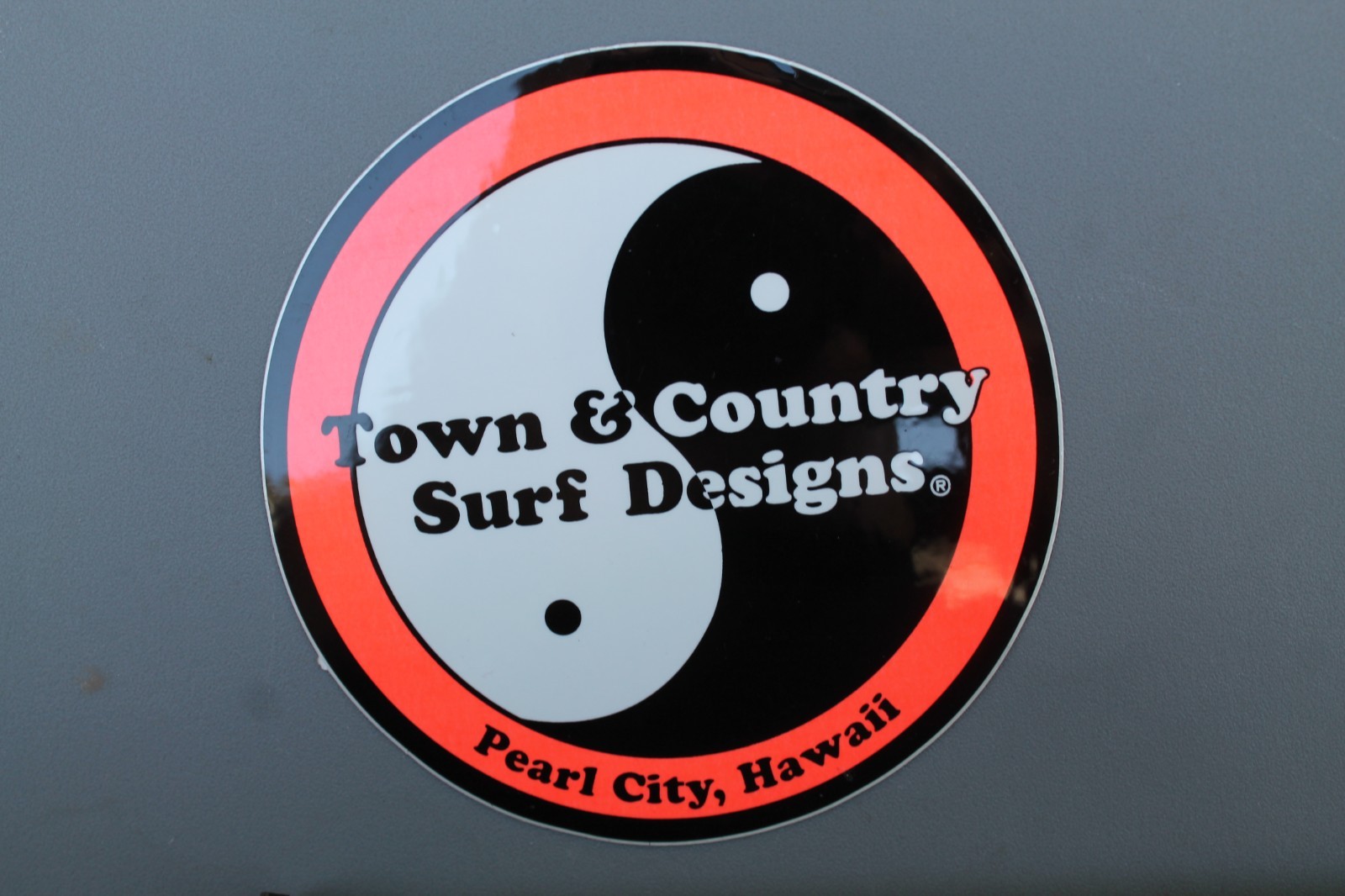 T&C Town Country Surf Designs Hawaii Neon Orange 80s V1A Vintage Surfing STICKER