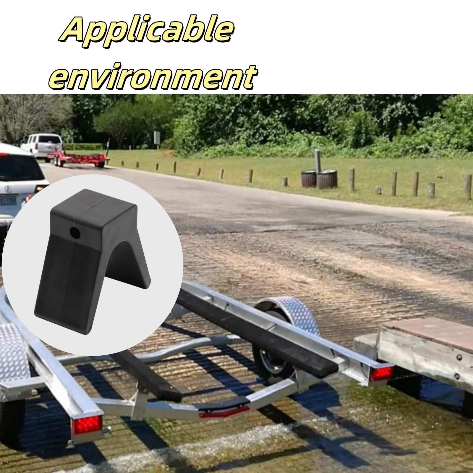 Haokixin V-Shape Boat Trailer Bow Stop, 2″ Width 4″ V-Span Rubber y…