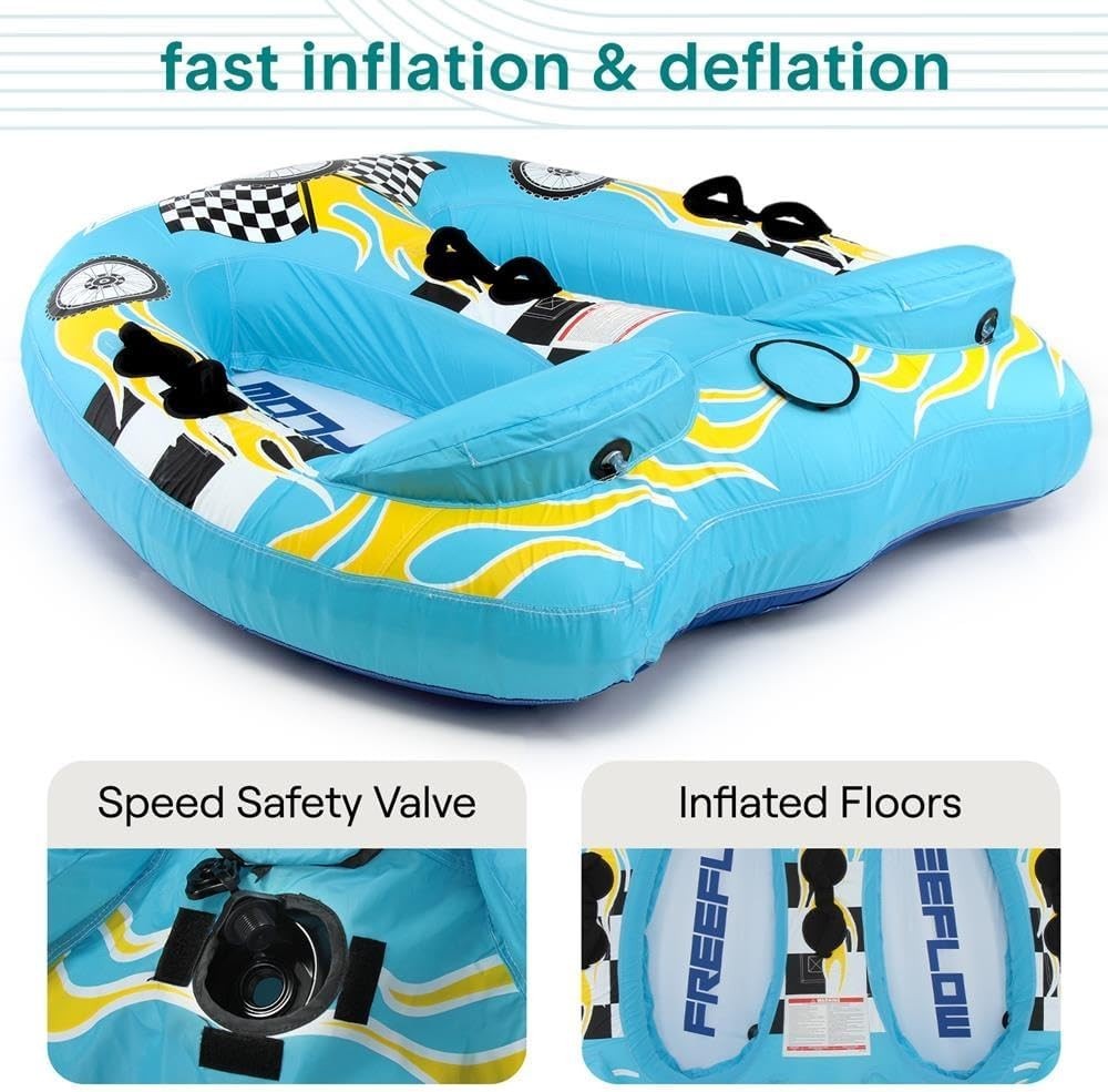 SereneLife 2 Person Towable Tube, Inflatable, 420D Nylon/PU Coating SLTOWBL10