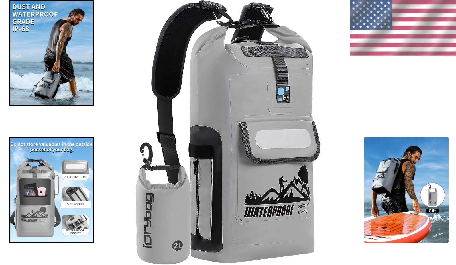 20L Waterproof Dry Bag Backpack with Adjustable Straps for Outdoor Adventures