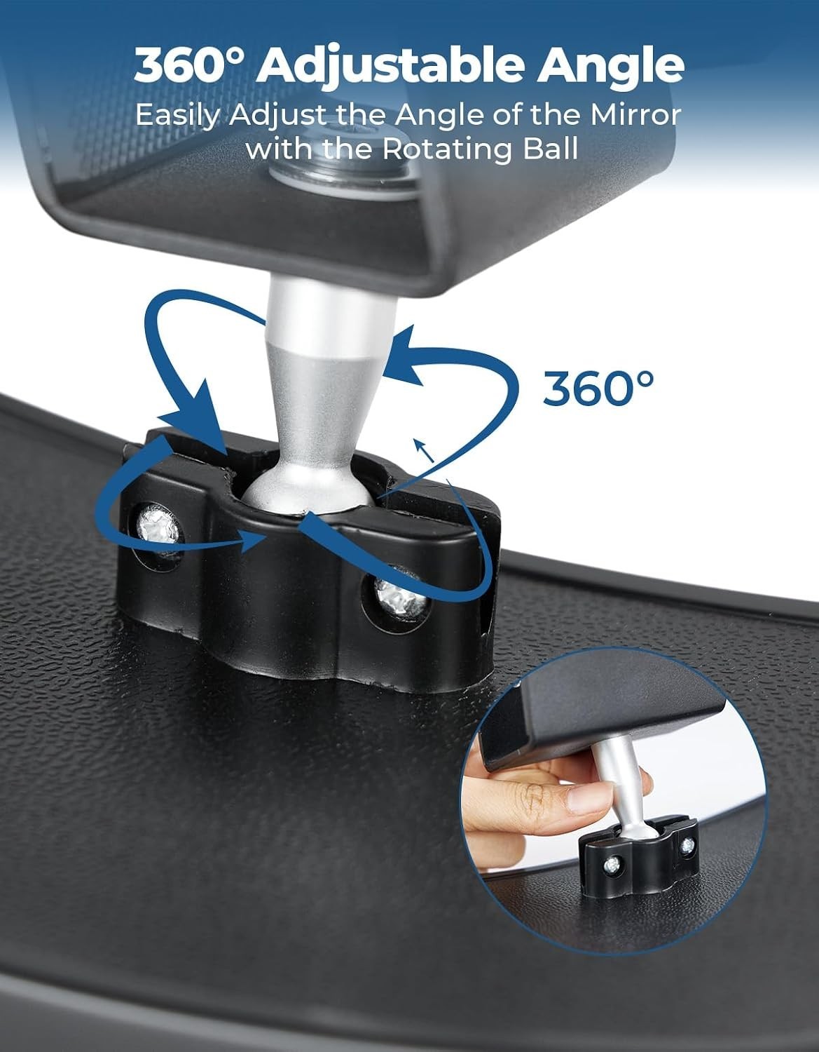 Boat Rear View Mirror, Upgrade Marine Mirror with 300° Curved Surface, 4.5″x8…