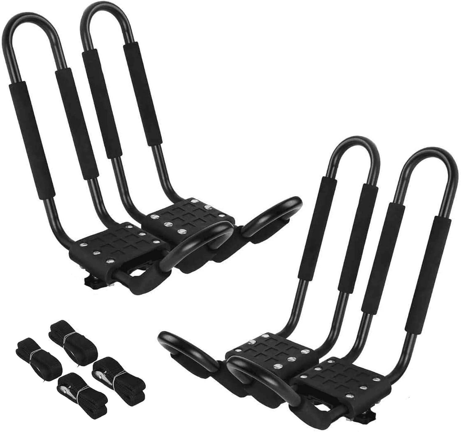 Universal Kayak J-Bar Roof Rack – Supports 150lbs, Includes Tie-Down Straps