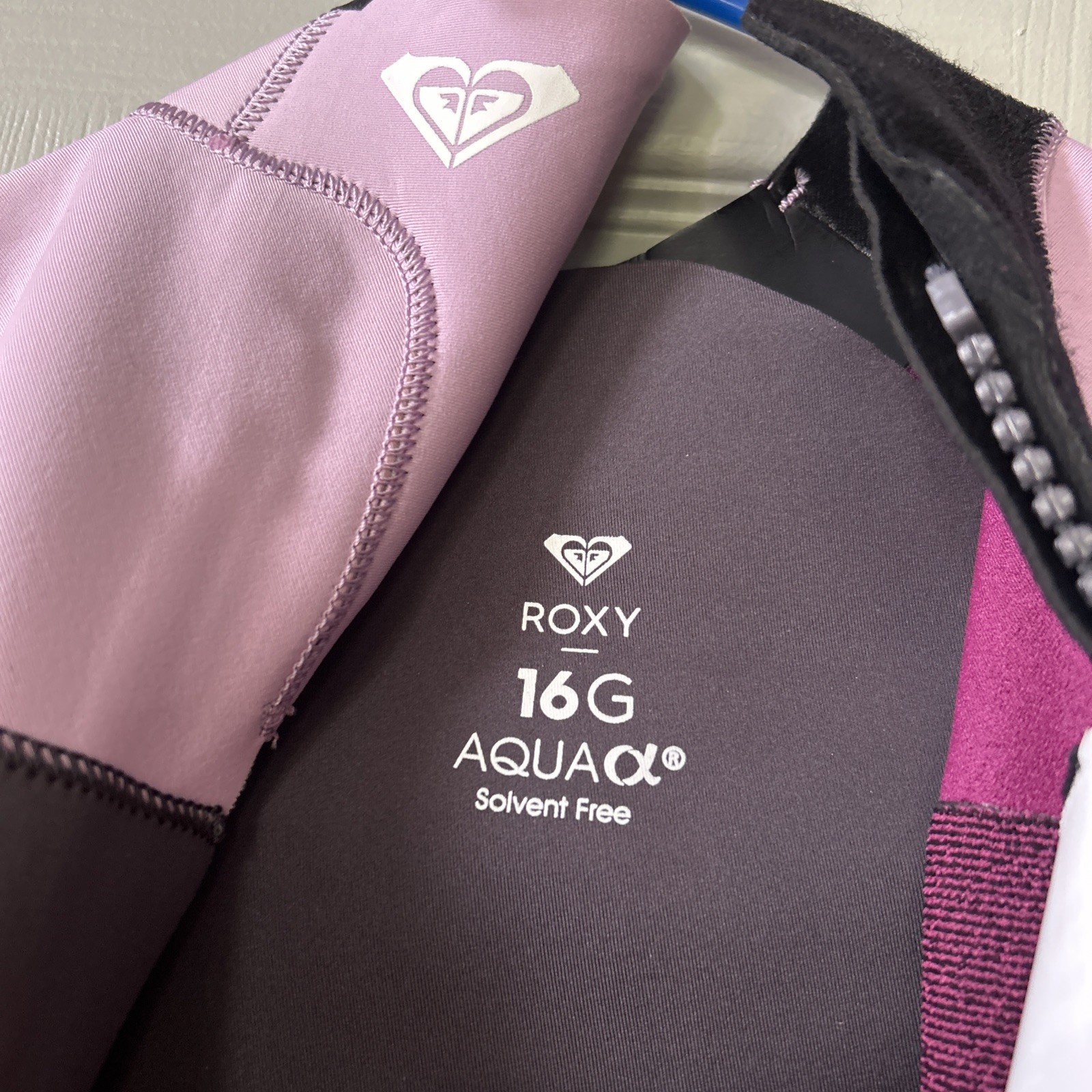 Roxy 3/2mm Swell Series BACK Zip Wetsuit GREY VIOLET PURPLE Size 16 Girls New