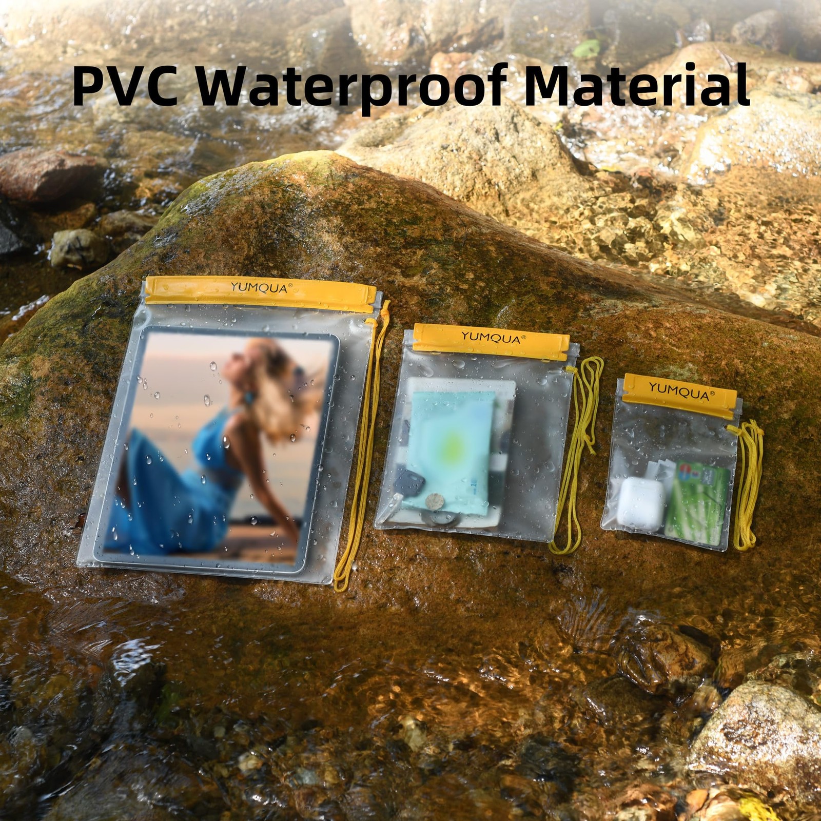 Clear Waterproof Bags, Water Tight Cases Pouch Dry Bags for Camera Mobile Phone