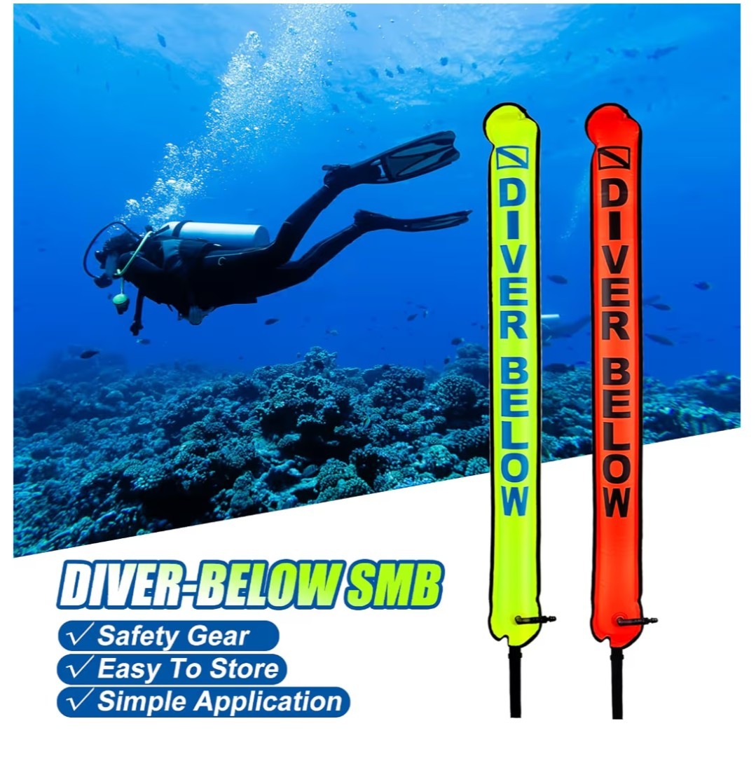 Surface Marker Buoy, 4ft Scuba Diving Surface Marker Signal Tube with Reflect…