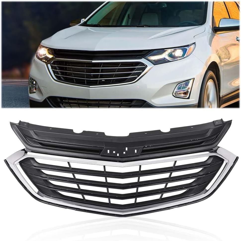 Front Bumper Lower Cover Fit Chevy Equinox 2018-2021 Black & Chrome | Front Bump