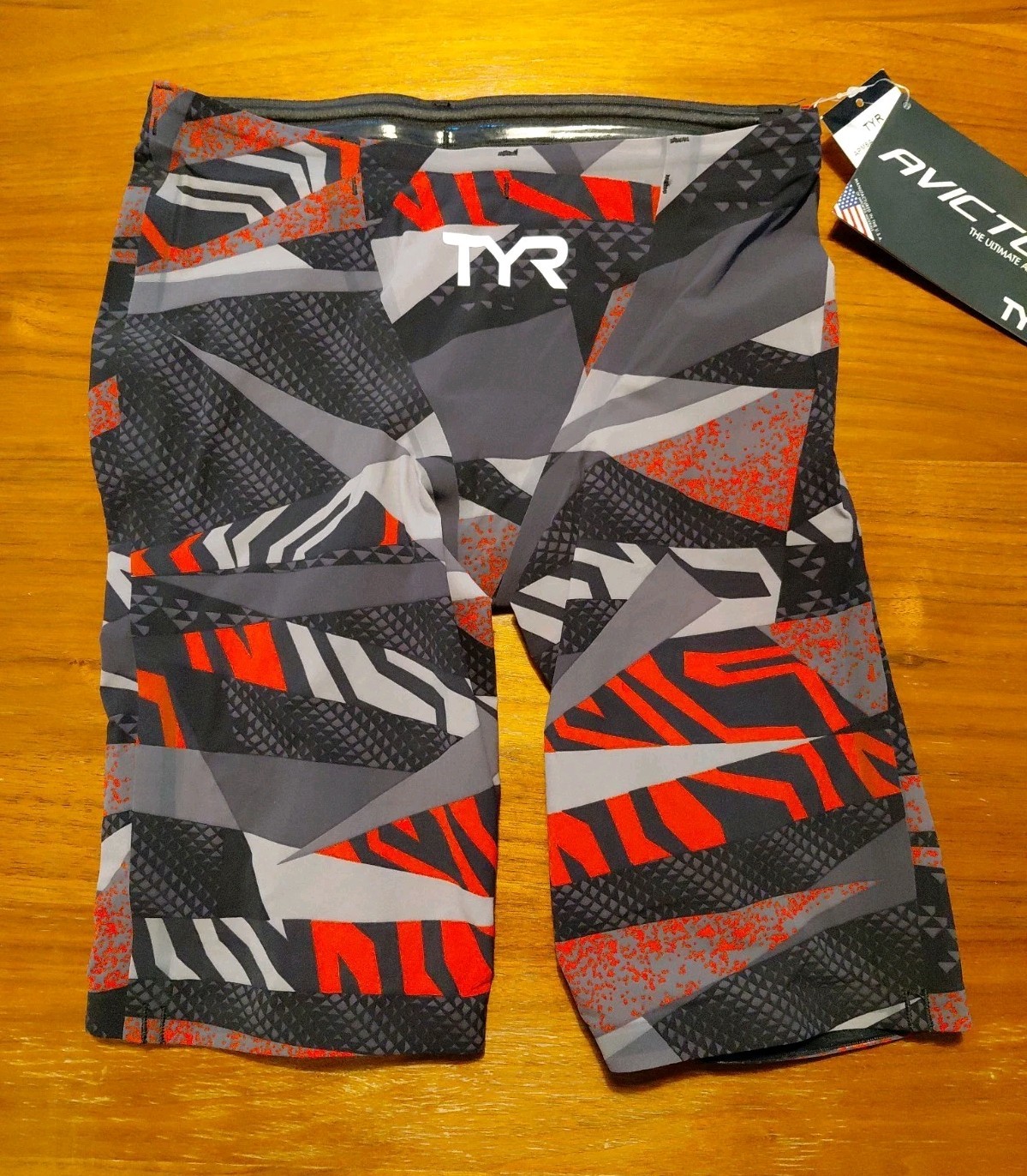 TYR Prelude Male Short Competitive Jammer Grey/Red Mens Size 28