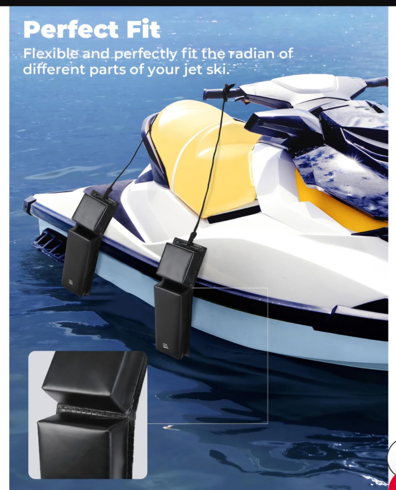 2 Pack Kemimoto PWC Jet Ski Folding Design Bumpers 25″ – Accessories, Protection