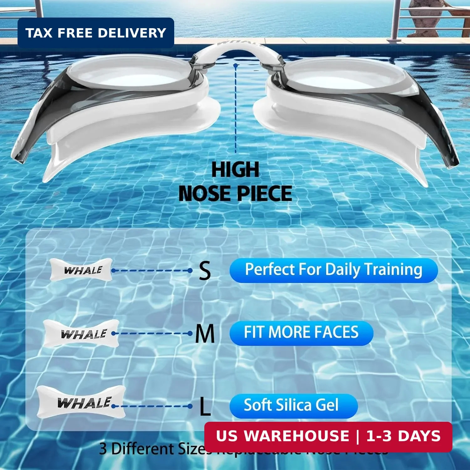 Whale swim goggles HD Anti-fog Swimming Goggles Adults/Youths Both Suitable