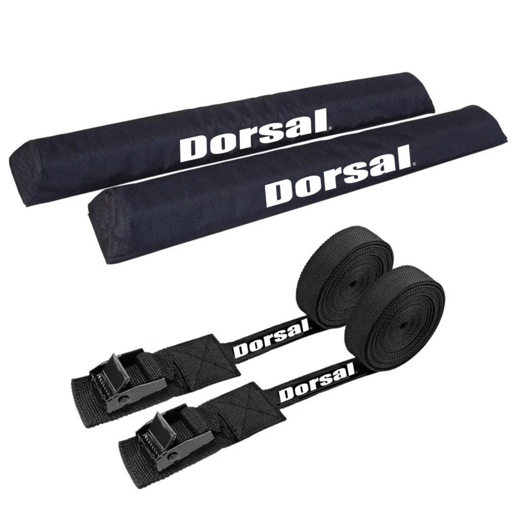 DORSAL Aero Roof Rack Pads with 15 ft Surf Straps – Pack of 4 for Car Surfboard