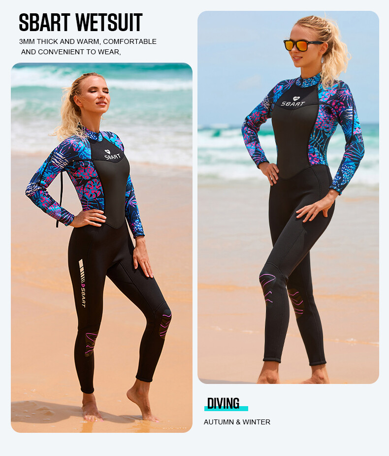 Top Quality Womens 3mm Full Body Wetsuit For Diving Snorkeling Surfing Swimming