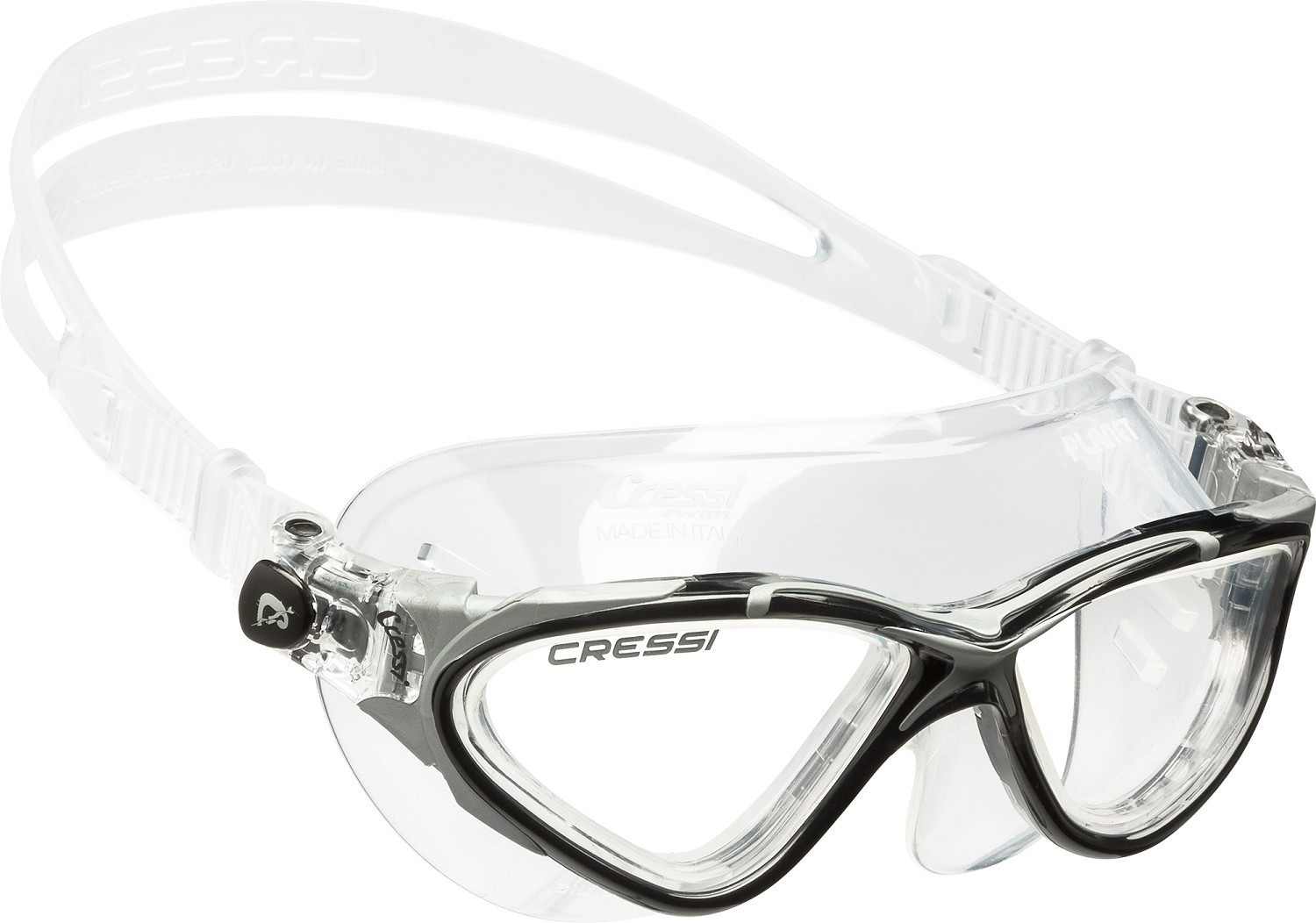Cressi Planet Swim Mask – Adult – 2026 – Clear/Black/Silver