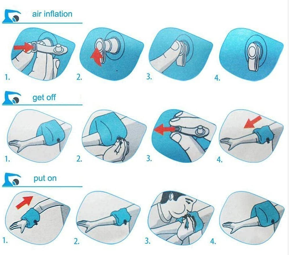 3 Pairs Floaties Inflatable Swim Arm Bands Floatation Sleeves Swimming Rings Flo