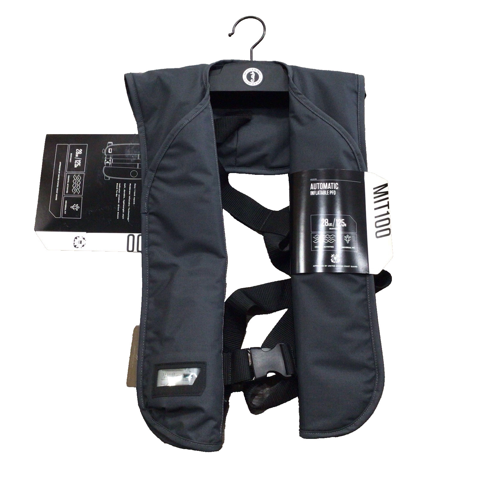 Mustang Survival MIT 100 Convertible Inflatable PFD Life Jacket Gray New