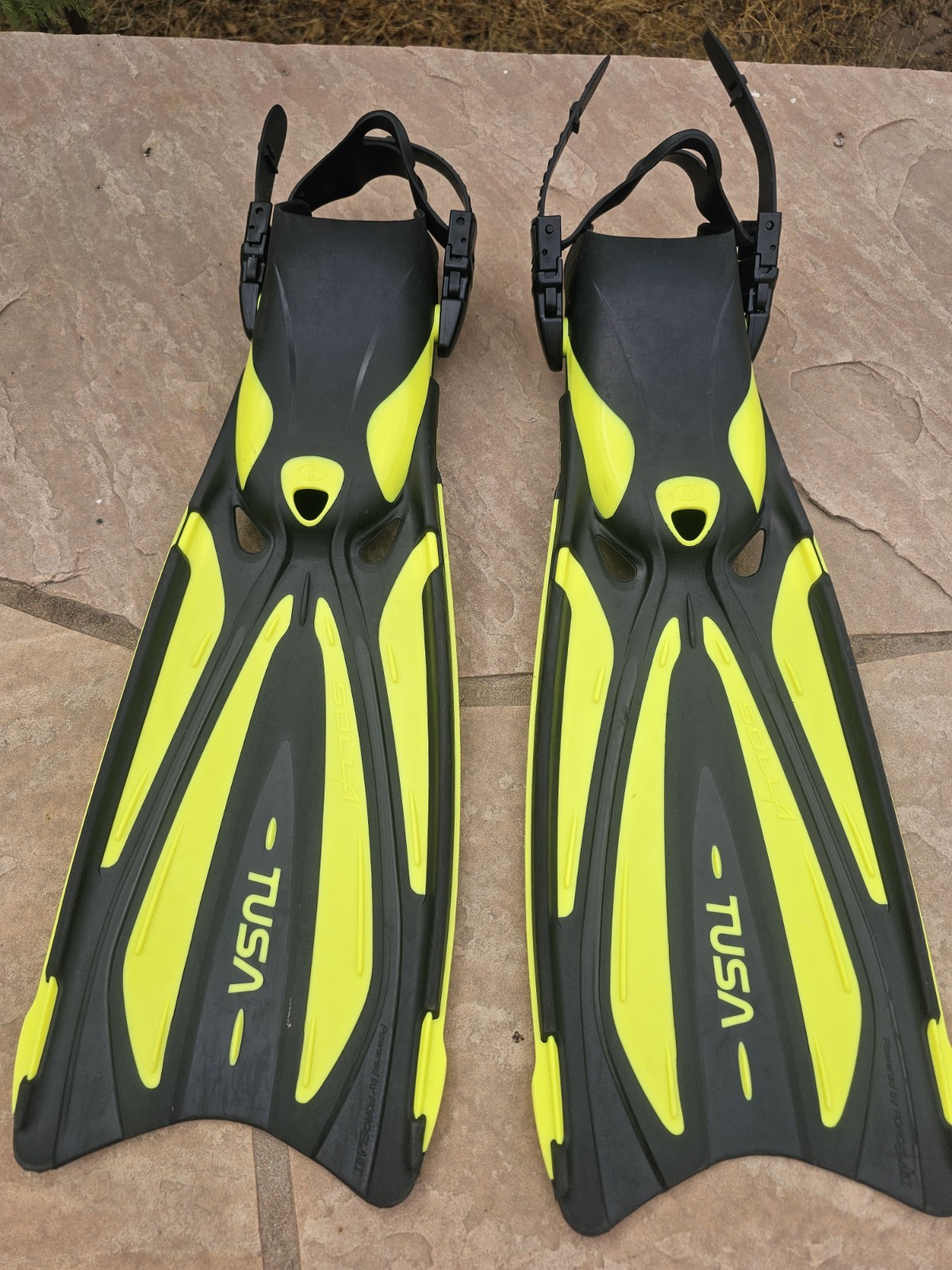 TUSA Solla Fins Scuba Snorkel Dive Diving Open Heel Yellow size L-XL