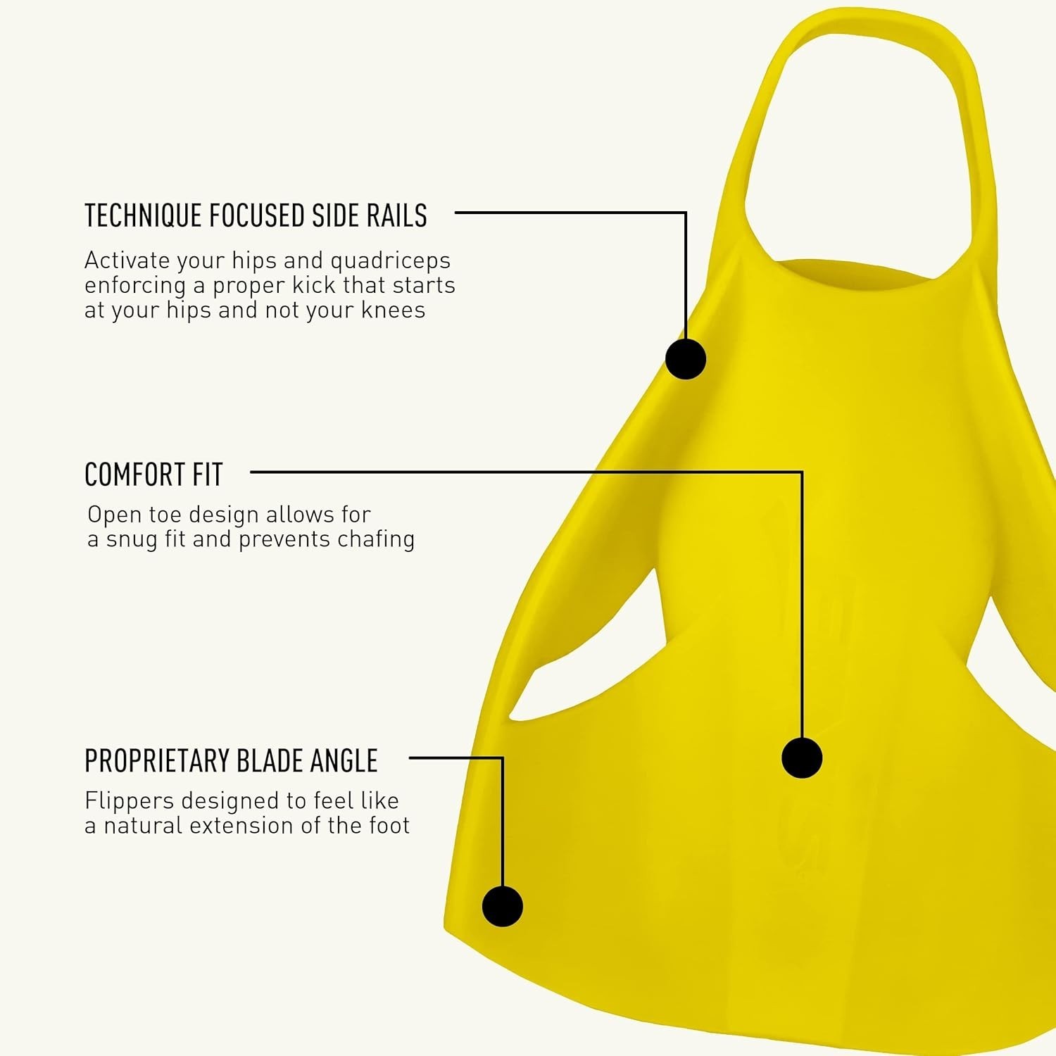 FINIS Edge Swim Fins for Men & Women – 100% Silicone Training Fins – Size XL