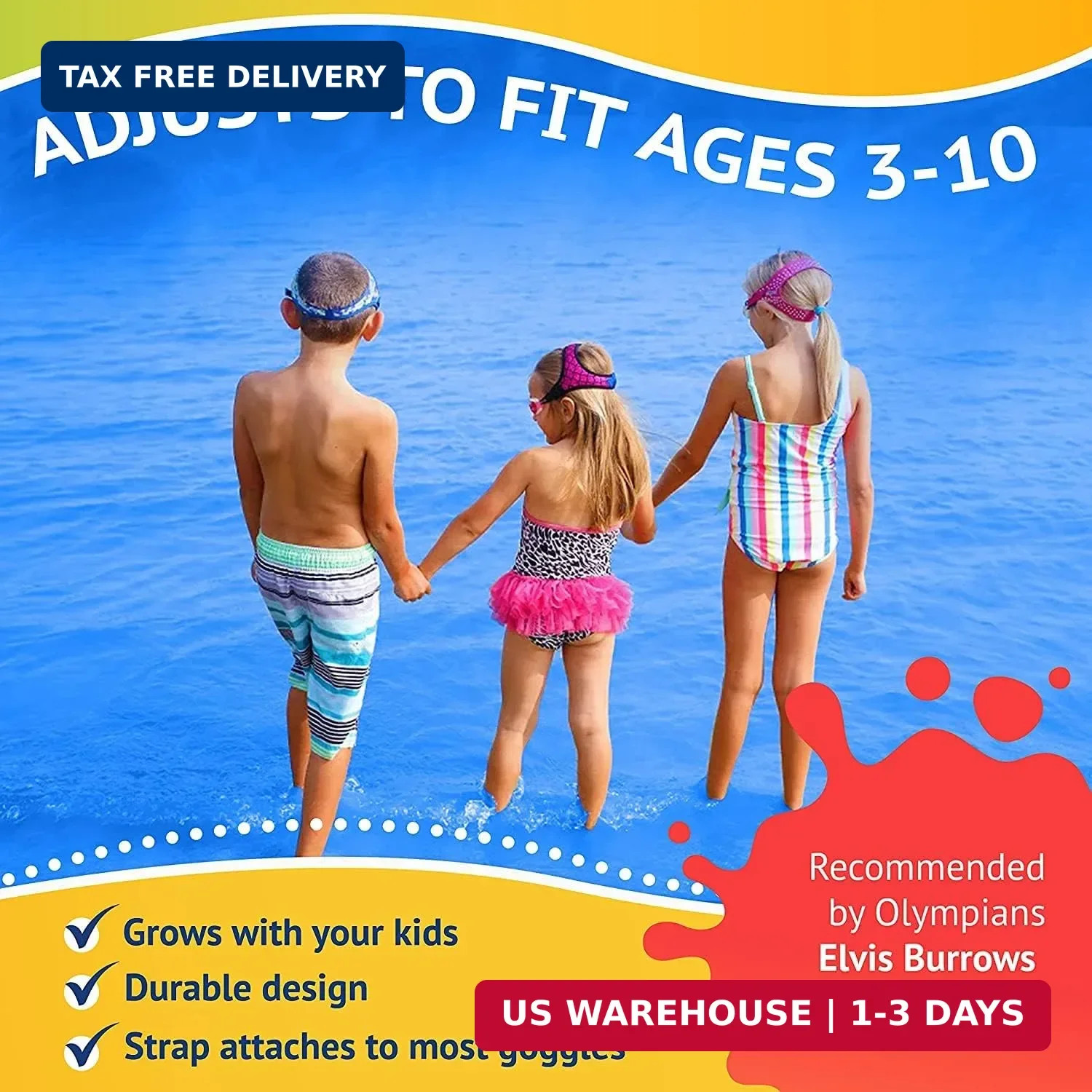 Frogglez Anti-Fog Swimming Goggles for Kids under 10 (Ages 3-10) Recommended by