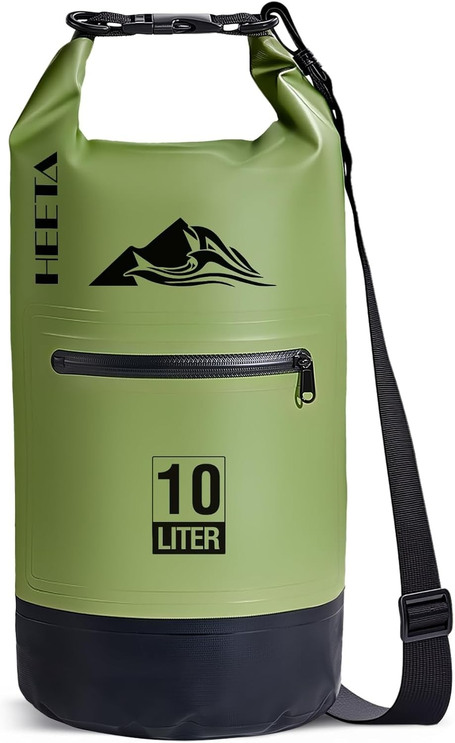 Versatile 10L Waterproof Dry Storage Bag with Zippered Pocket for Adventurers