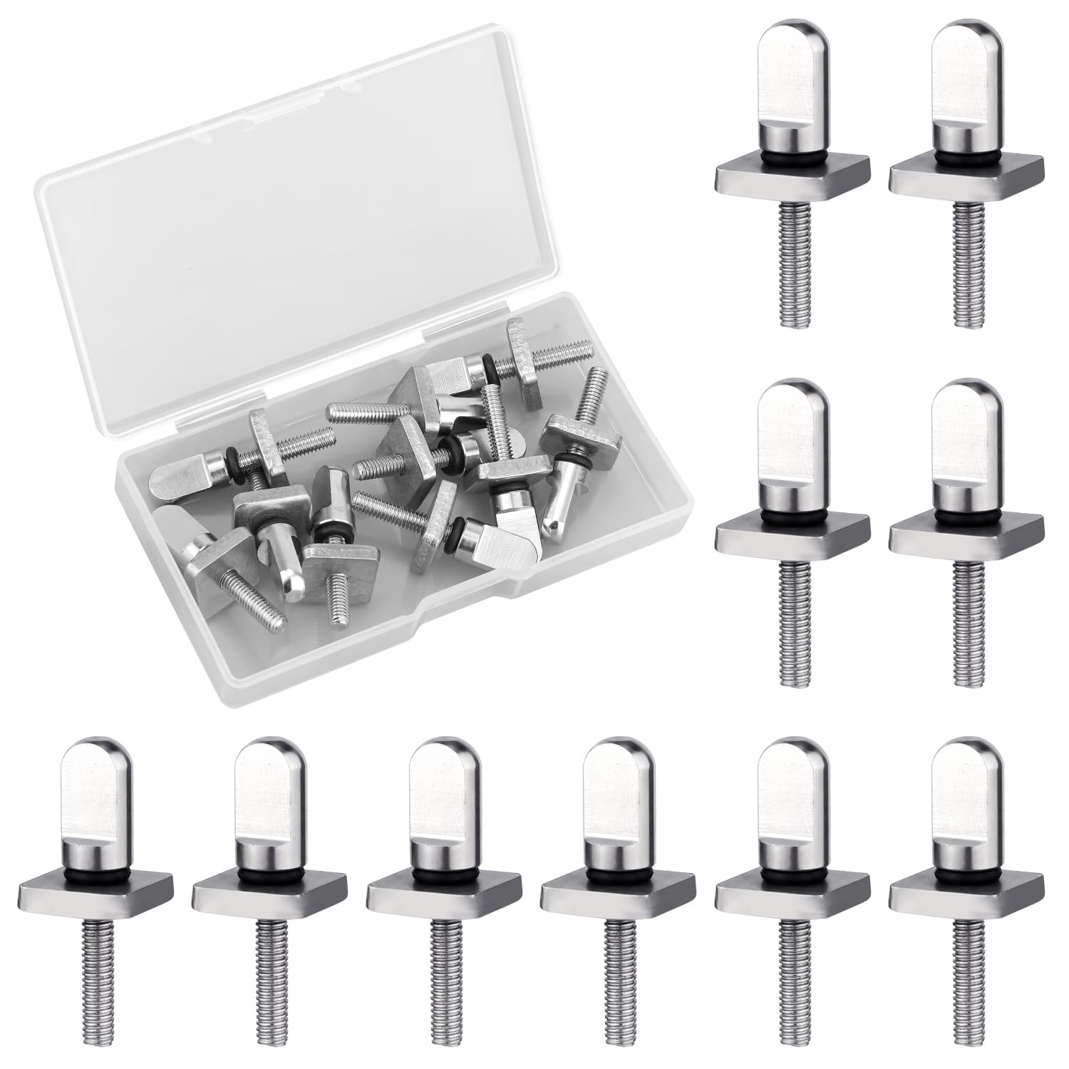 10pcs Surfboard Fin Screws, 316 Stainless Steel Paddle Board Screw silver