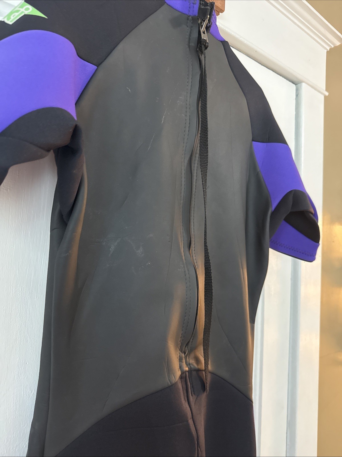 Vintage 90s Kawasaki Jet Ski Wetsuit Purple Green Neon Water Ski