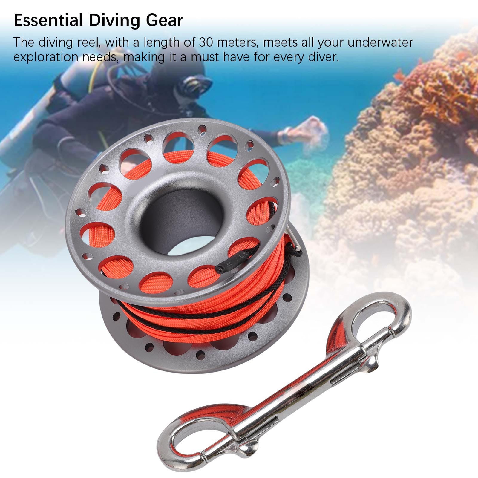 1 Piece 30m Scuba Diving Reel Lightweight & Durable For Divers Aluminum For CHU