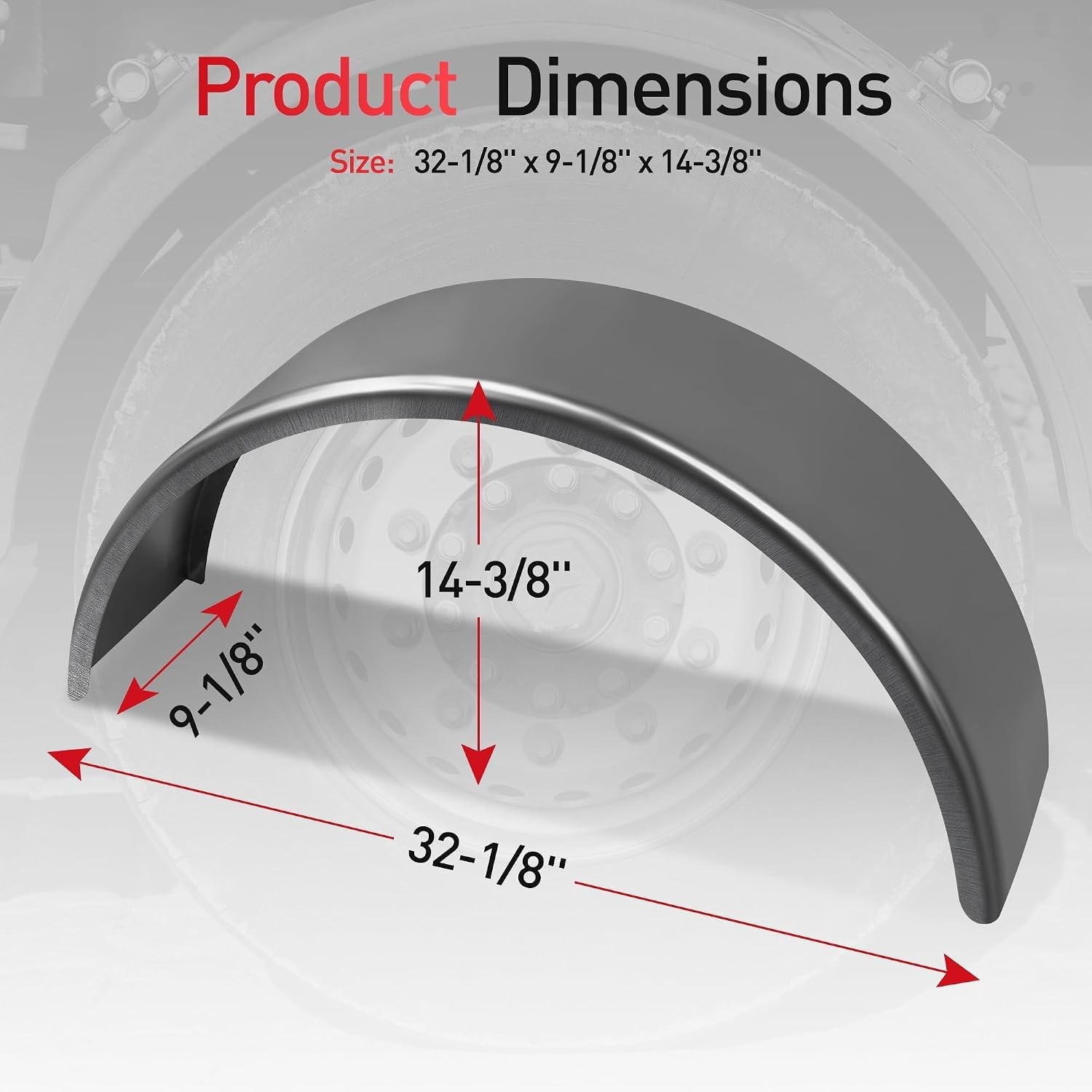 Trailer Fenders Stainless Steel For 14″ 15″ 16″ Wheels Single Axle 2PK
