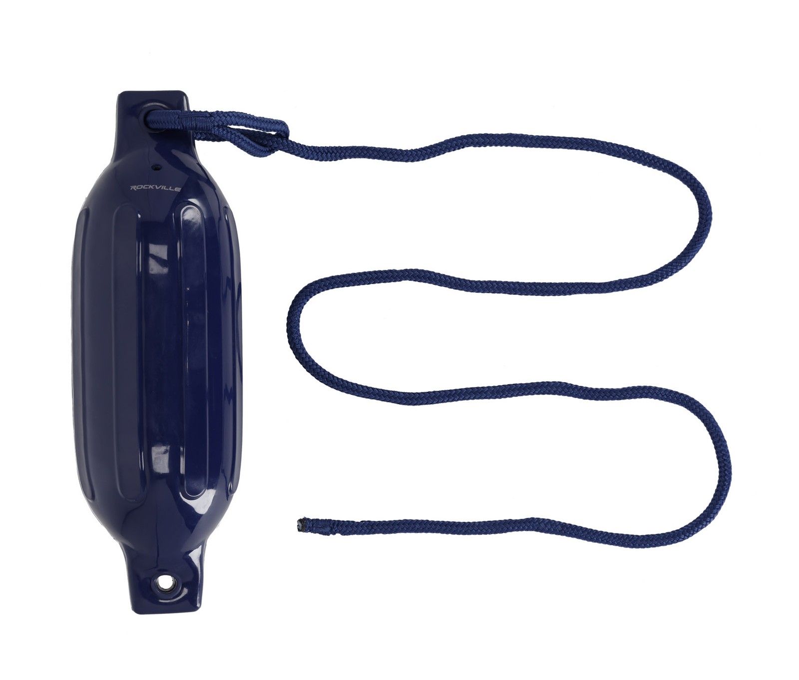 Rockville FEN445-NAVY BLUE Boat Fender Package 4 Bumpers 4.5″x16″, 4 Lines+Pump