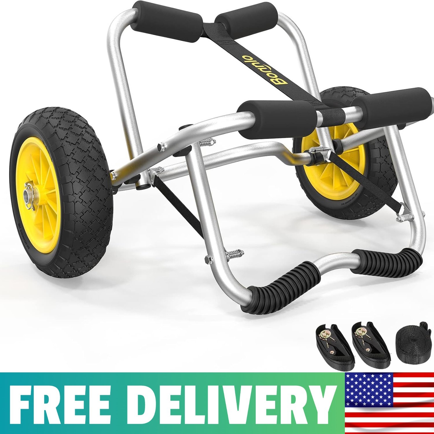 Kayak Cart Canoe Dolly Fishing Kayak Accessories Carrier Foldable Paddle Board