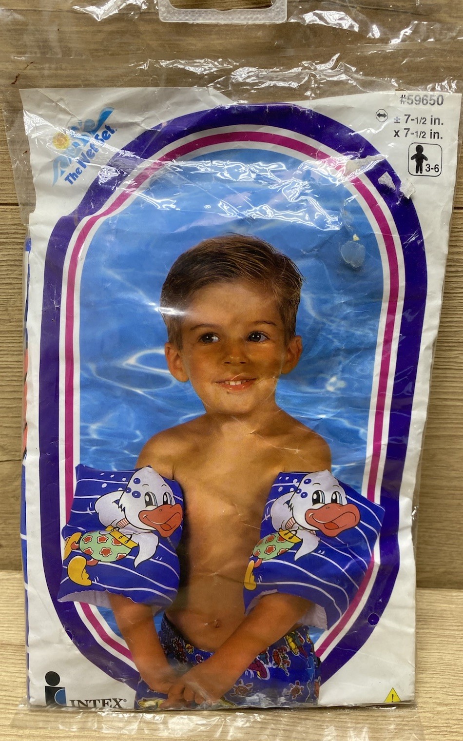 Vintage 1996 Intex The Wet Set Duck Inflatable Arm Bands Water Wings #59650 NOS