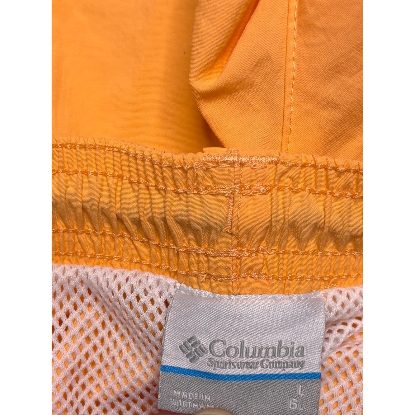 Columbia PFG Omni-Shade Men’s Neon Orange Swim Trunks Size Large Fishing Beach