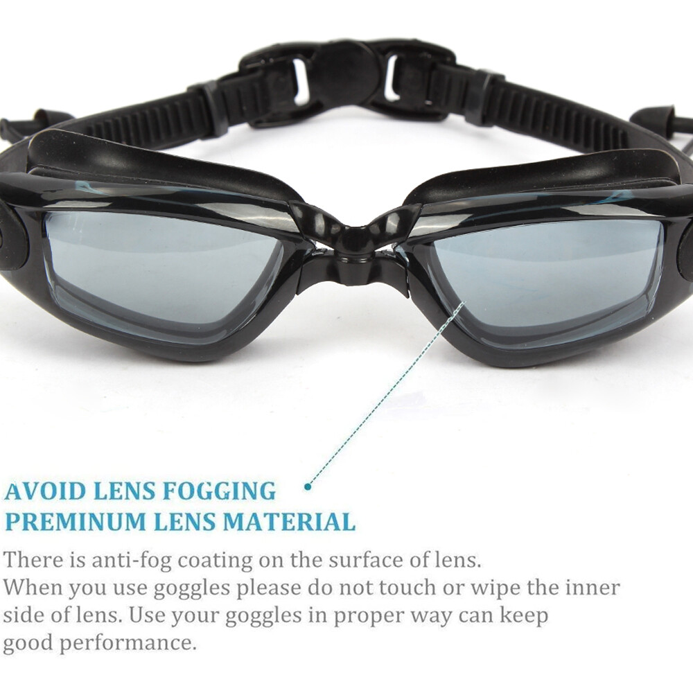 Anti-Fog Leak Proof UV Protection Swimming Goggles w/ Ear Plugs for Men Women