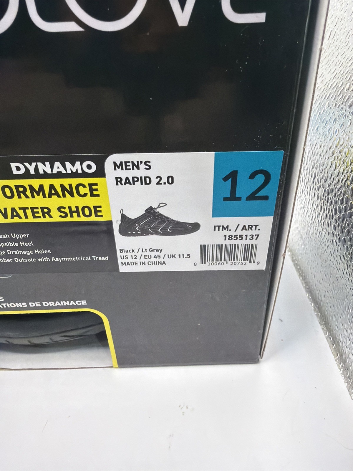 Body Glove Men’s Dynamo Rapid 2.0 Water Shoes Black/Gray Size 12. New