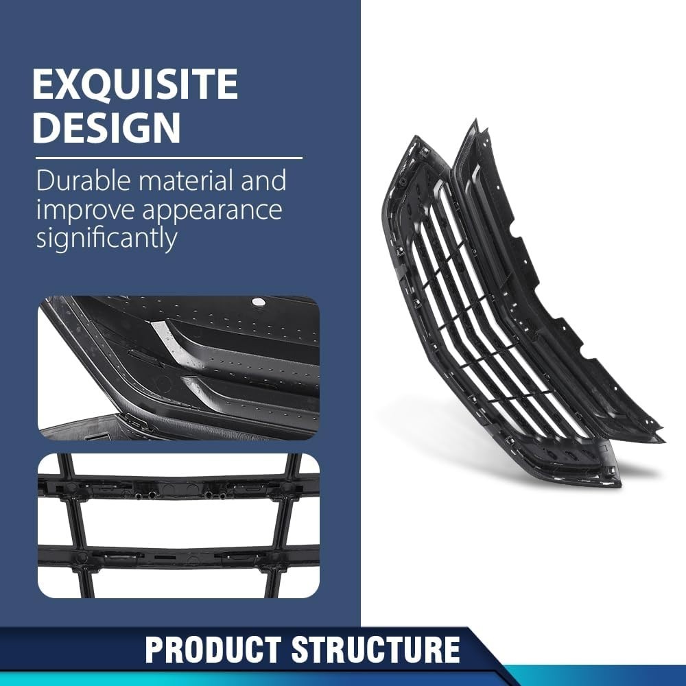 Front Bumper Lower Cover Fit Chevy Equinox 2018-2021 Black & Chrome | Front Bump