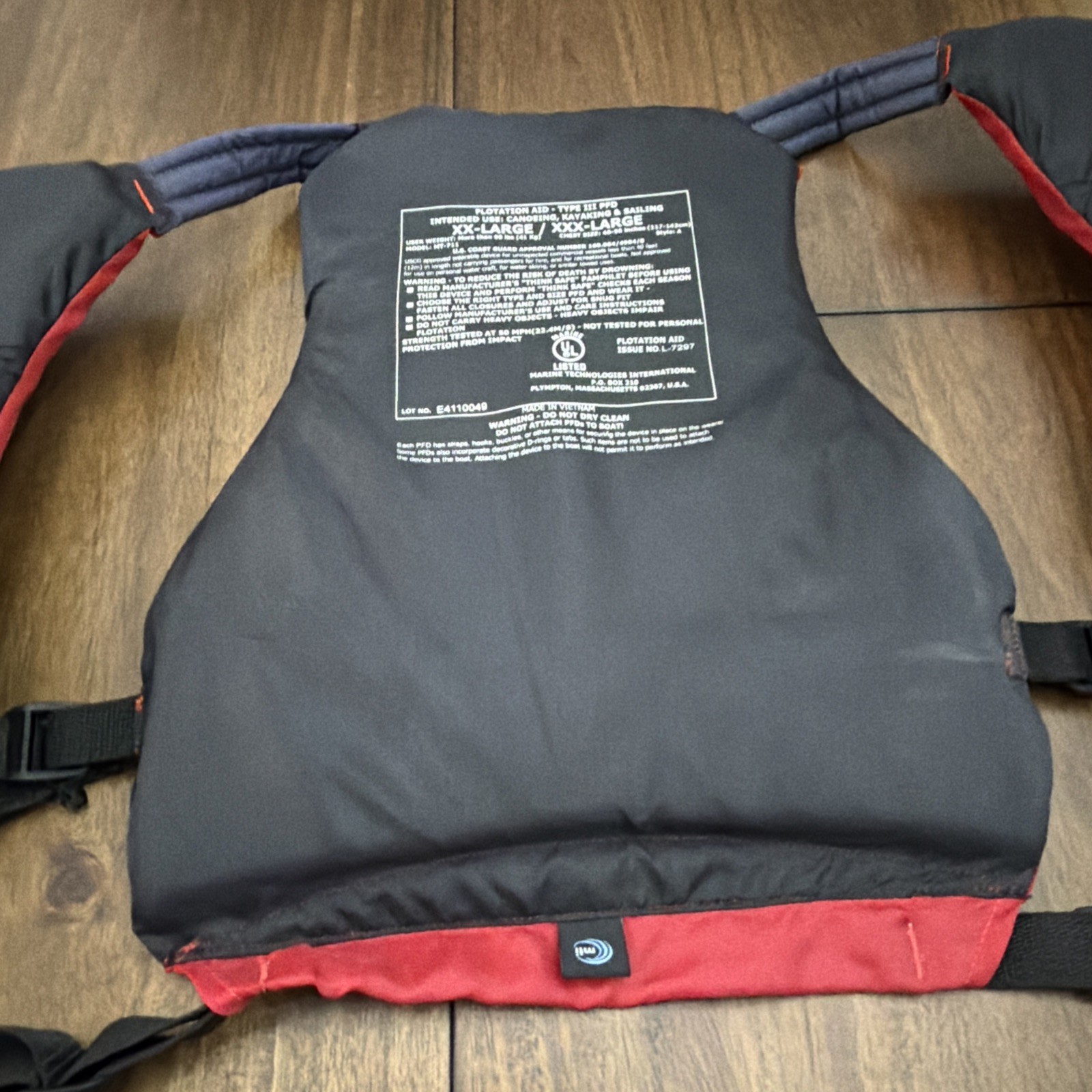 MTI Adventurewear APF (All Person Fit) PFD Life Jacket XX XXX Large