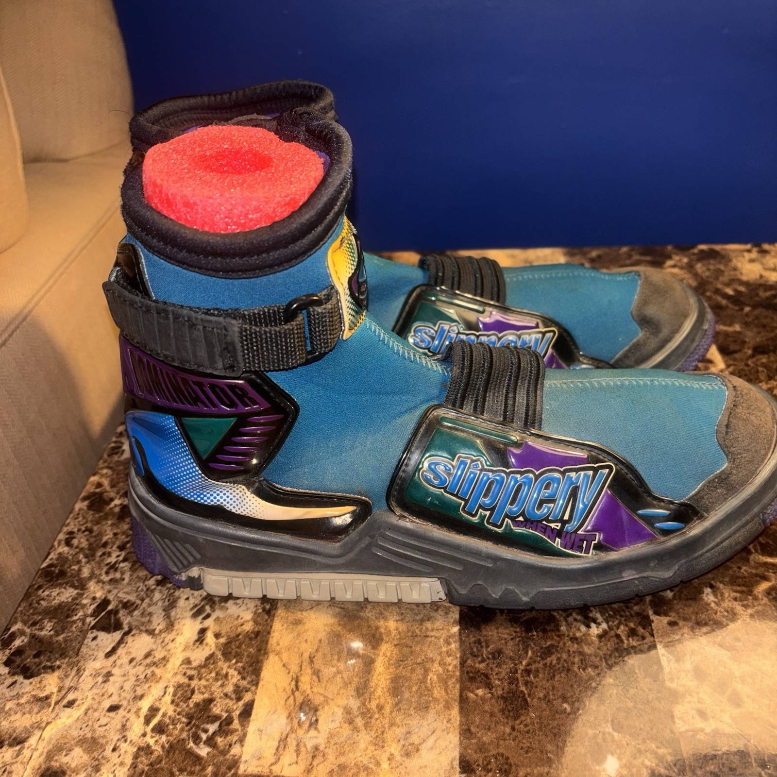 Vintage Slippery When Wet Diving Scuba Shoes Size XL