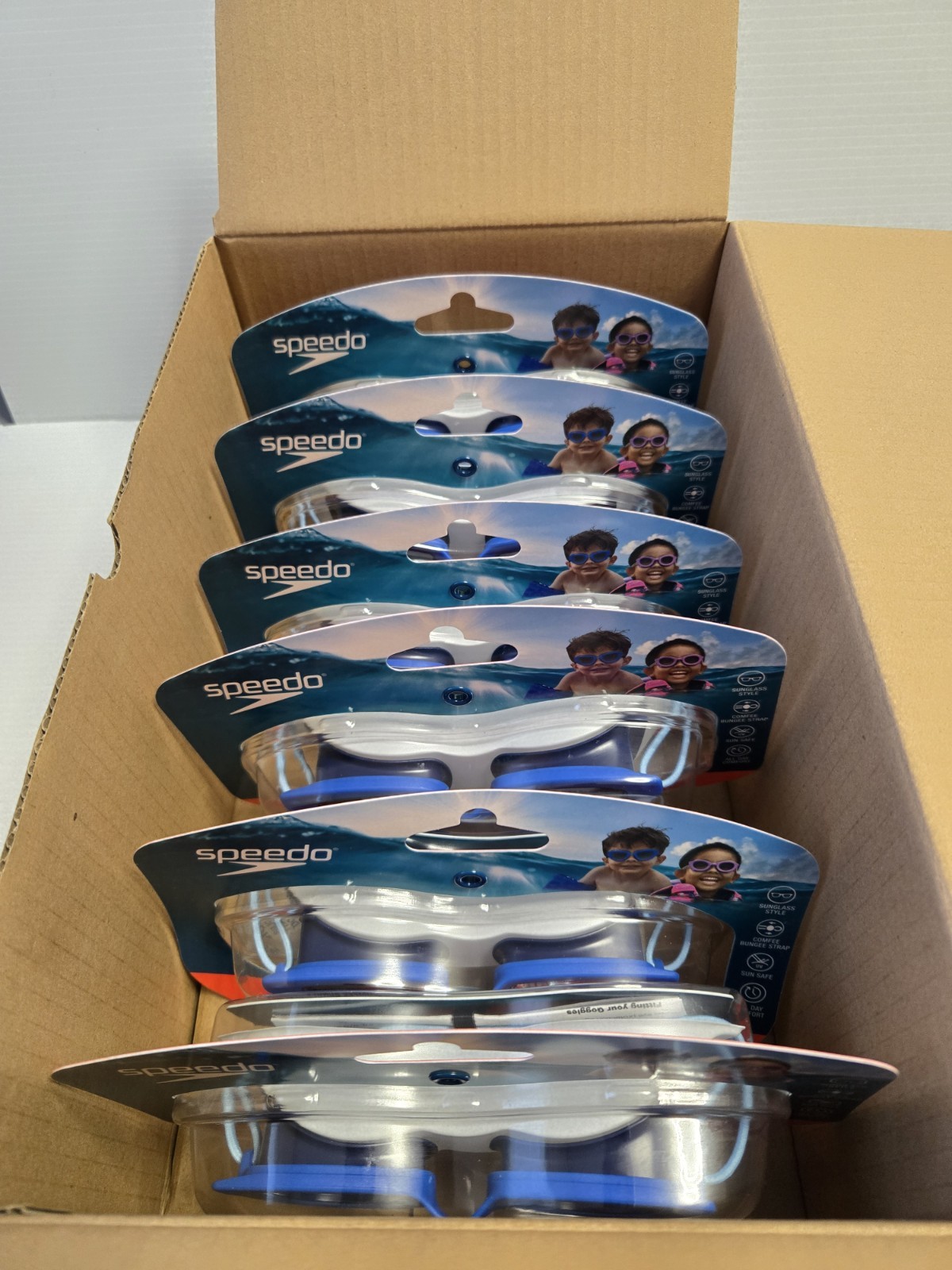 Speedo Sunny G Kids Swim Goggles Ages 3-8 Blue Case of 6 New Sealed Bulk Lot