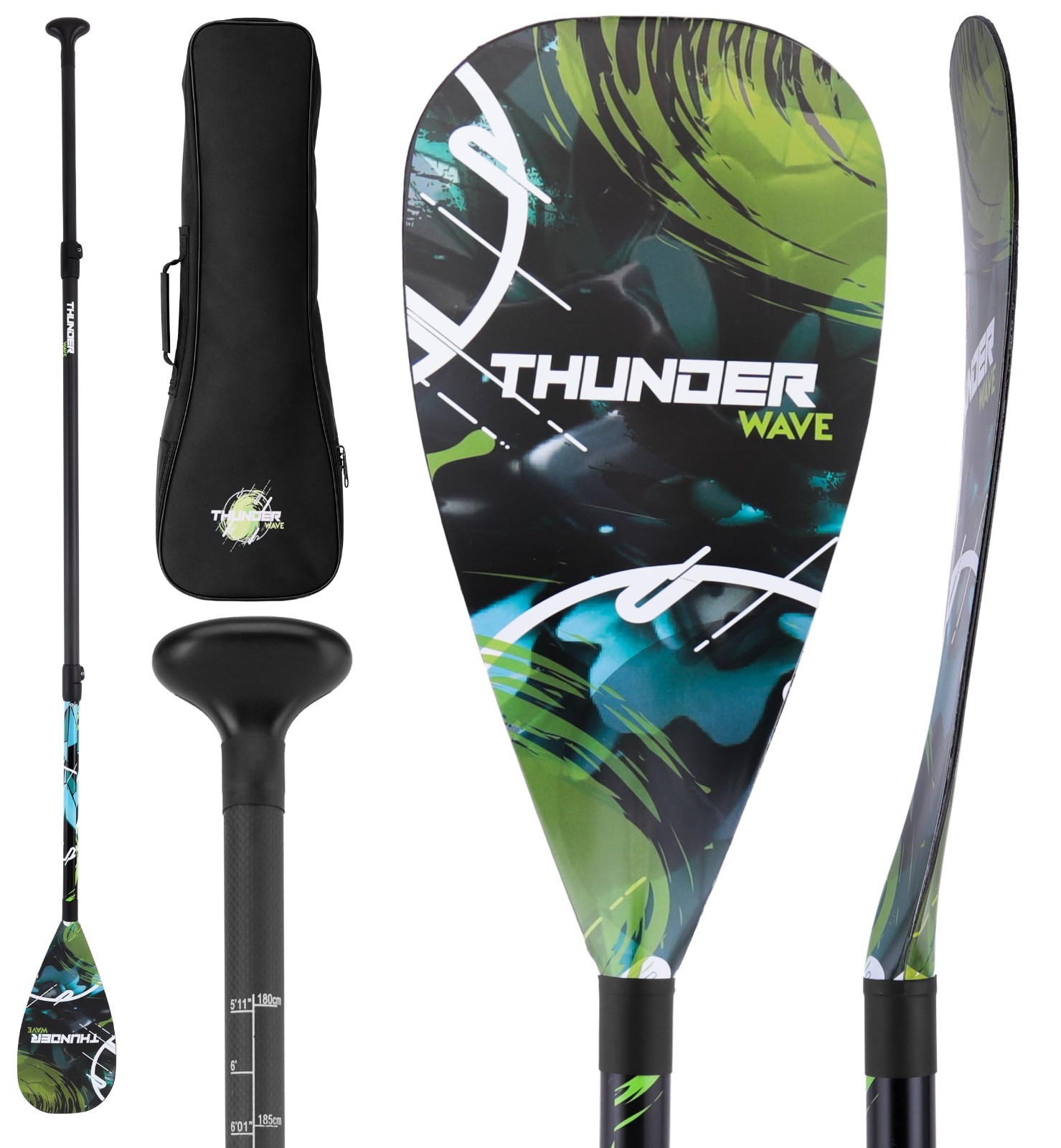 Adjustable Carbon Fiber SUP Paddle | Lightweight 3-Piece Paddle Board Paddle | T