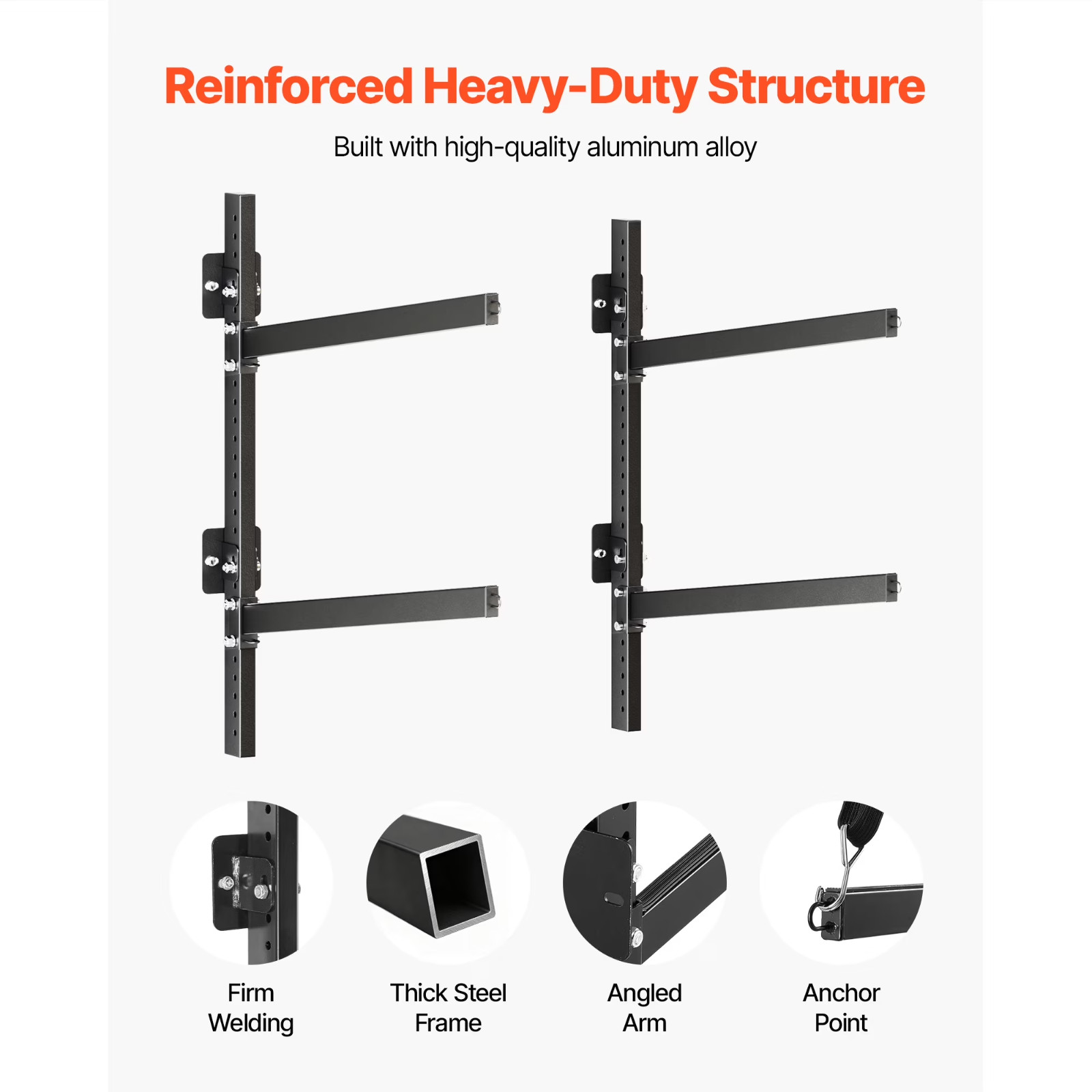 Wall Mount Kayak Storage Rack Heavy Duty Adjustable Holds 2 Kayaks 200 lb Capaci