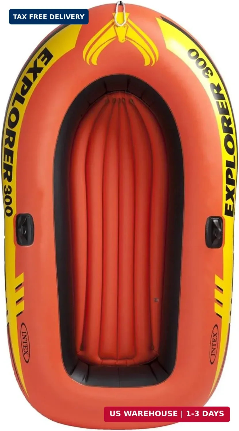 INTEX Explorer Compact Inflatable Boat Series: Dual Air Chambers – Welded Oar Lo