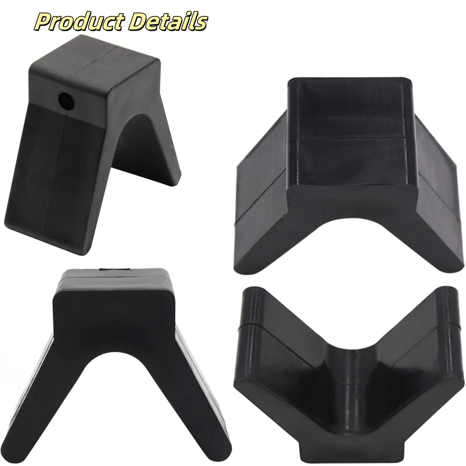 Haokixin V-Shape Boat Trailer Bow Stop, 2″ Width 4″ V-Span Rubber y…