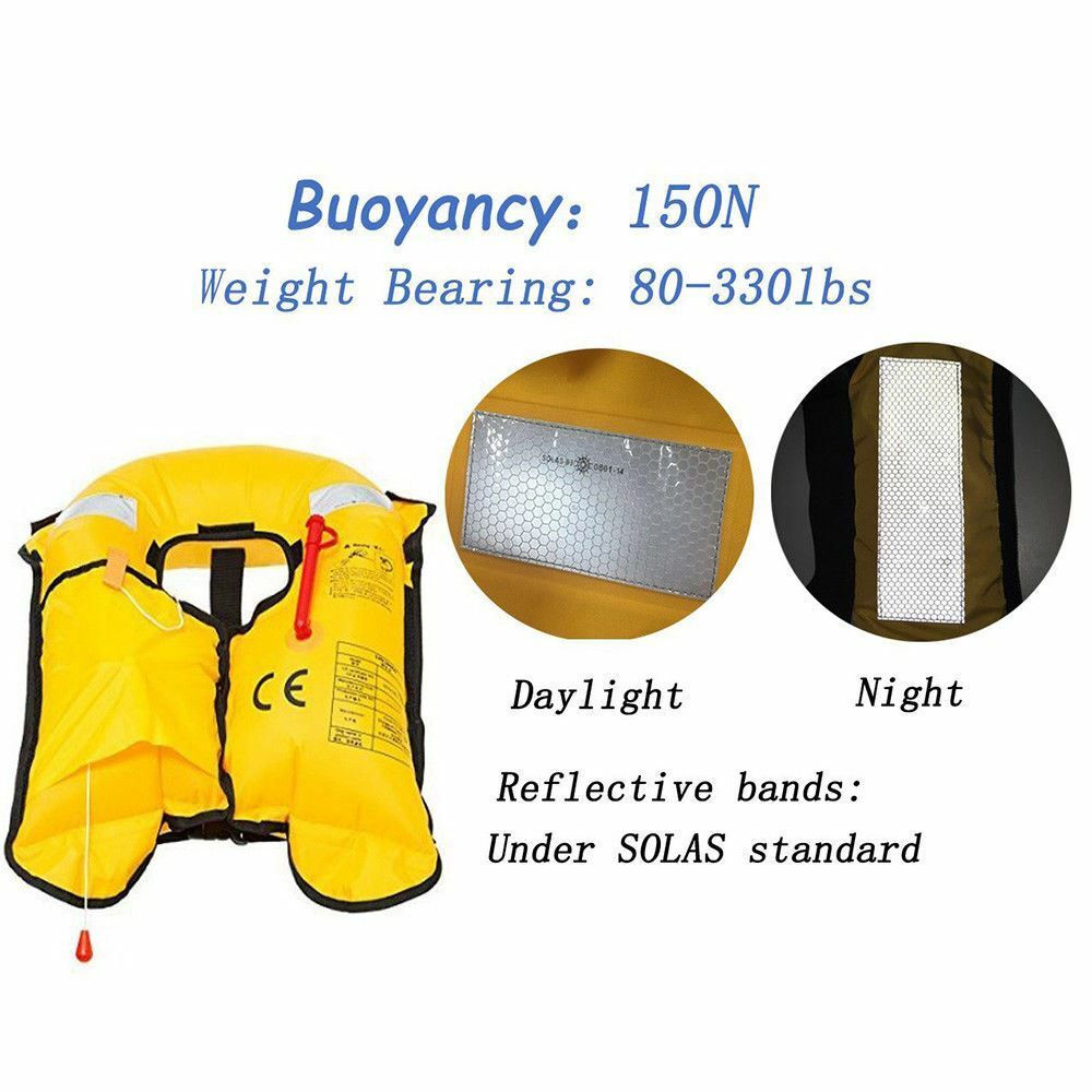 New M-33 Manual Inflatable Life Jacket Vest PFD Bouyancy Fishing Kayak Boating